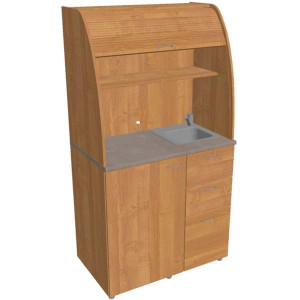 Kuchyňka s lednicí, dřezem a baterií Hobis KU 3 3