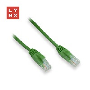 LYNX UTP patch kabel Cat5e, PVC, CCA, 1m, zelený (balení obsahuje 10ks)
