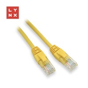 LYNX UTP patch kabel Cat5e, PVC, CCA, 0,1m, žlutý (balení obsahuje 10ks)