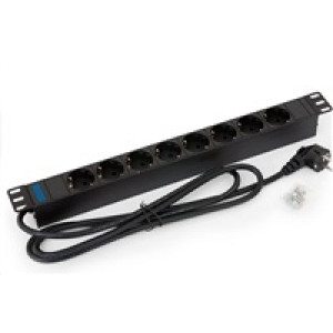 TRITON 19" rozvodný panel 8x230V DIN - 2m, černý