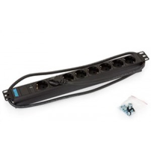 TRITON 19" rozvodný panel 8x230V ČSN - 2m, černý