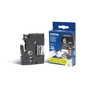 Brother - TZe-315 černá/bílá (6mm Laminované)