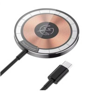 1stCOOL bezdrátová přenosná QI nabíječka 15W, MagSafe, USB-C, černá