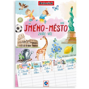 Papírová hra Jméno, město - A5, 50 listů