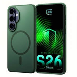 3mk ochranný kryt Smoke MagCase Green pro Samsung Galaxy S26