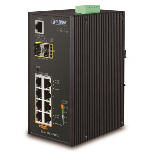 Planet IGS-4215-4P4T2S průmyslový L2 switch, 4x1Gb, 2x1Gb SFP, 4x PoE 802.3at 140W, 48-54VDC, -40~75°C, IP30