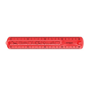 Pravítko KEYROAD Flexi 20 cm, ohebné, červené