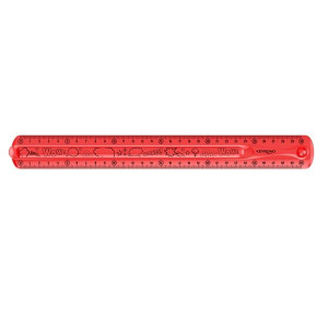 Pravítko KEYROAD Flexi 30 cm, ohebné, červené