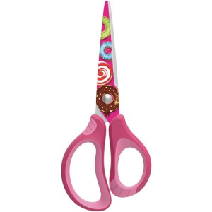 Školní nůžky KEYROAD Tattoo Soft, 15 cm, růžové