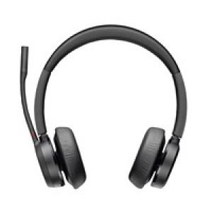 Poly Voyager 4320 MS Teams bezdrátová náhlavní souprava, BT700 USB-C adaptér, stereo, nabíjecí stojánek