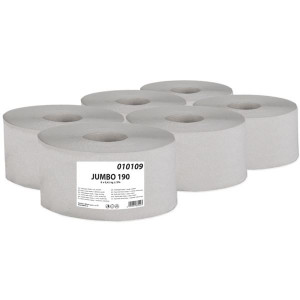 Toaletní papír Jumbo, 19 cm, 1vrstvý, 6 rolí