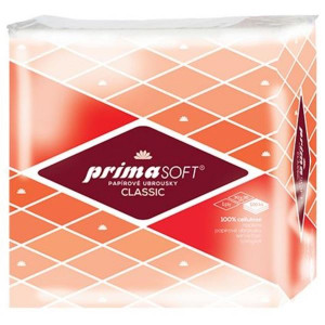 Papírové ubrousky PrimaSOFT 1vrstvé, bílé, 100 ks
