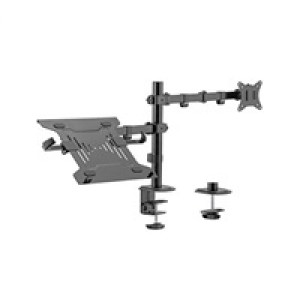 BAZAR - GEMBIRD Držák monitoru na stůl s podstavcem pro notebook MA-DA-03, naklápěcí, až do 32” a 9kg, černý - Poškozený