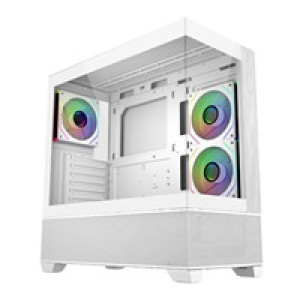 Cooler Master case Elite 690 Wood, ATX, Průhledná bočnice, 3x 120mm ARGB Fan, Bílá
