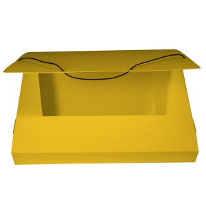 Prešpánový box na spisy s gumičkou A4, žlutý