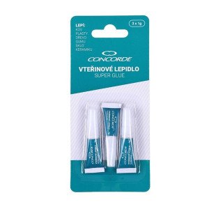 Vteřinové lepidlo Concorde,tekuté, 3 x 1g