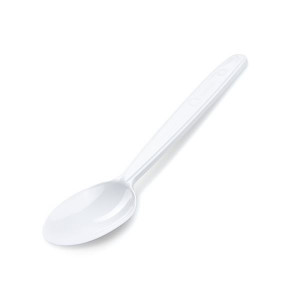 Plastové lžíce - bílé, 18,5 cm, 50 ks