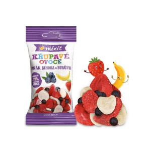 Křupavé ovoce Mixit-banán, jahoda, borůvka, 23 g