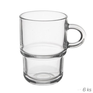 Hrnky Orion Cozy - skleněné, stohovat., 0,35l,6 ks