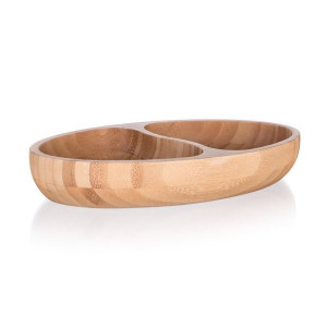 Miska dělená Brillante Bamboo - dřevo, 24x13,5x4cm