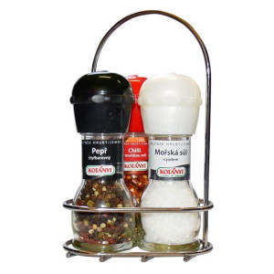 Mlýnek Kotányi -ve stojánku,pepř,sůl,chilli, 162 g