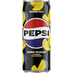 Pepsi Lemon Zero Sugar - plechovka, 24x 0,33 l