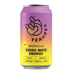 Vit.voda Yeahrba Mate-Maracuja,perlivá,plech,0,33l