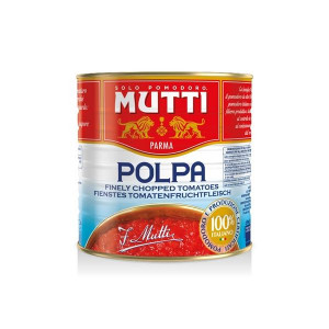 Rajčata Mutti - jemně krájená, plech, 2500 g