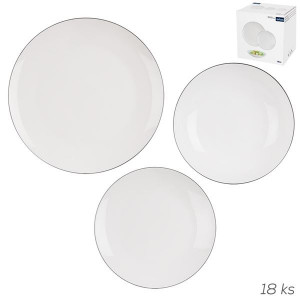 Jídelní sada Decora - porcelánová, kulatá, 18 ks