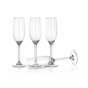 Skleničky na sekt Plissé - 210 ml, 4 ks