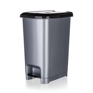Odpadkový koš - nášlapný, šedý, 40 l
