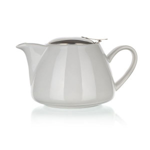 Porcelánová konvička na čaj se sítkem- bílá, 1,2l