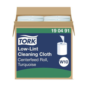 Průmysl.utěrky Tork-Low Lint,tyrkys.,W10,4 role