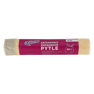 Pytle na odpadky Q Home - zatahovací, žluté, 30 l,