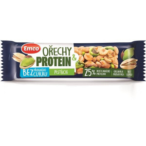 Tyčinka Emco - ořech & protein, pistácie, 35 g