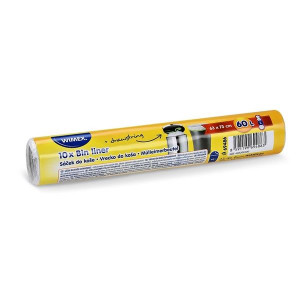 Pytle na odpadky, zatahovací, bílé, 60 l, 10 ks