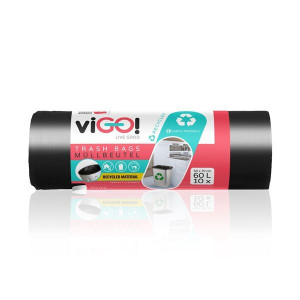 Pytle na odpadky viGO! - 60 l, černé, 28 mic, 10 k