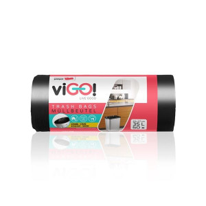 Pytle na odpadky viGO! - 35 l, černé, 6 mic, 50 ks