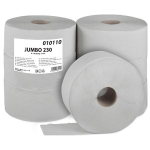 Toaletní papír jumbo - 1vrstvý, šedý,230mm, 6 rolí