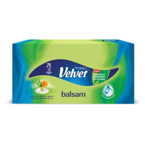 Papírové kapesníčky Velvet Balsam - 3vrstvé, 70 ks