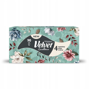 Papírové kapesníčky Velvet Excellence - 4vr.,90 ks