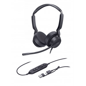 Yealink UH42 Dual UC USB-C/A, drátová náhlavní