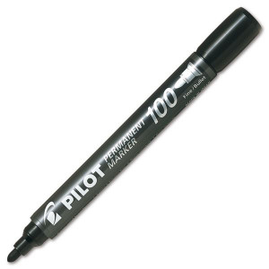 Permanentní popisovač Pilot 100, kulatý, černý