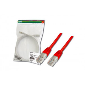 Digitus Patch Cable, UTP, CAT 5e, AWG 26/7, měď, červený, 0,5m