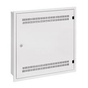 Solarix rozvaděč LC-18 do zdi s lištami 2U, 4U a 11U, 550x550 bílá RAL9003 s rámečkem k zazdění