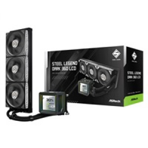 ASROCK Vodní chladič Steel Legend Dark 360 LCD, 3x120mm, LGA1851, AM5, černá