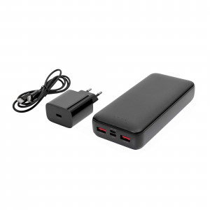 Platinet SET 3v1 Powerbanka 20000 mAh +  Nabíječka 20W Power Delivery, kabel USB-C 1m, černá