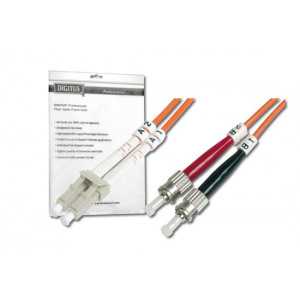 Digitus Fiber Optic Patch Cable, LC to ST,Multimode 62.5/125 µ, Duplex 1 m