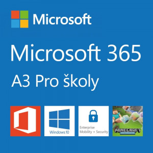 Elektronicky: Microsoft CSP Microsoft 365 A3 for faculty (pro školy) předplatné 1 rok, vyúčtování měsíčně