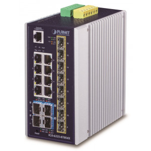 Planet IGS-6325-8T8S4X průmyslový L3 switch, 8x1Gb, 8x2.5Gb SFP + 4x10Gb SFP+, 12-48VDC, -40~75°C, IP30, fanless